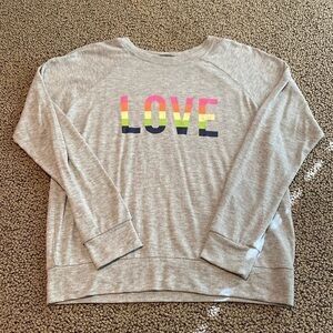 PJ Salvage Gray Love Loungwear Shirt SizeSmall in EUC